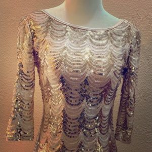 Gold sequined dress